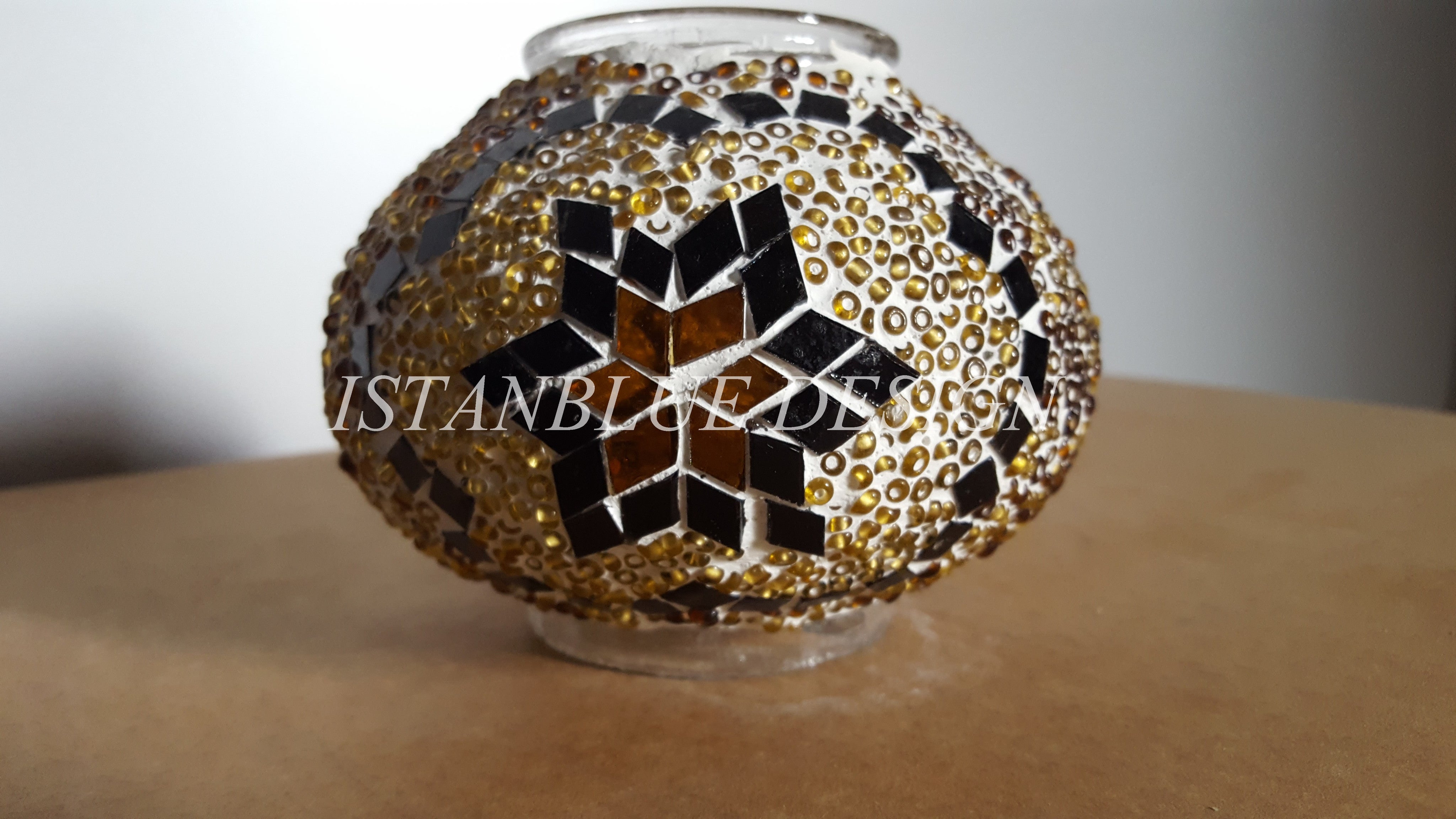 Turkish Handmade Mosaic 7 Globe Sultan Chandelier - Bal