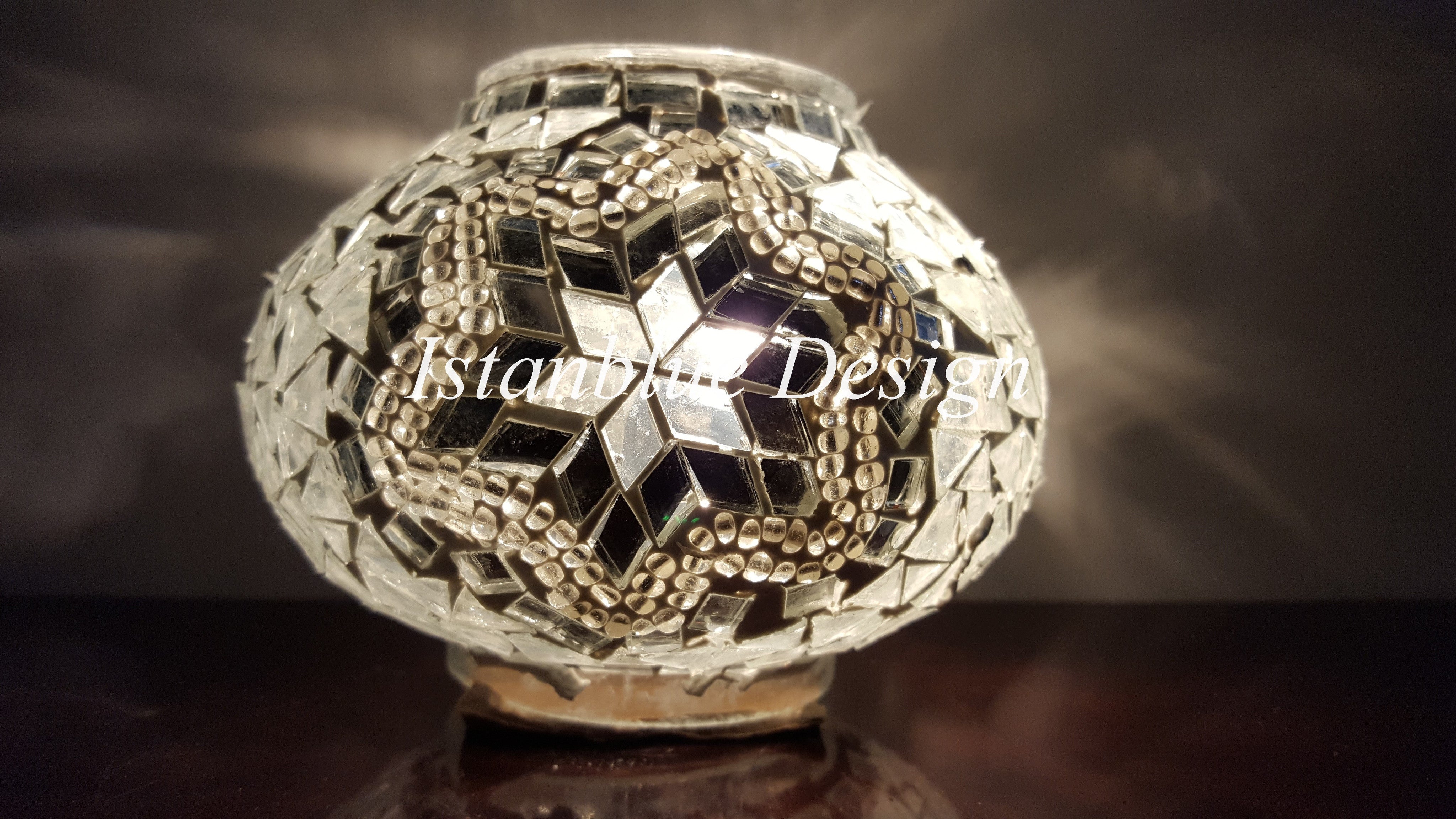 Turkish Handmade Mosaic 7 Globe Floor Lamp - Beyaz