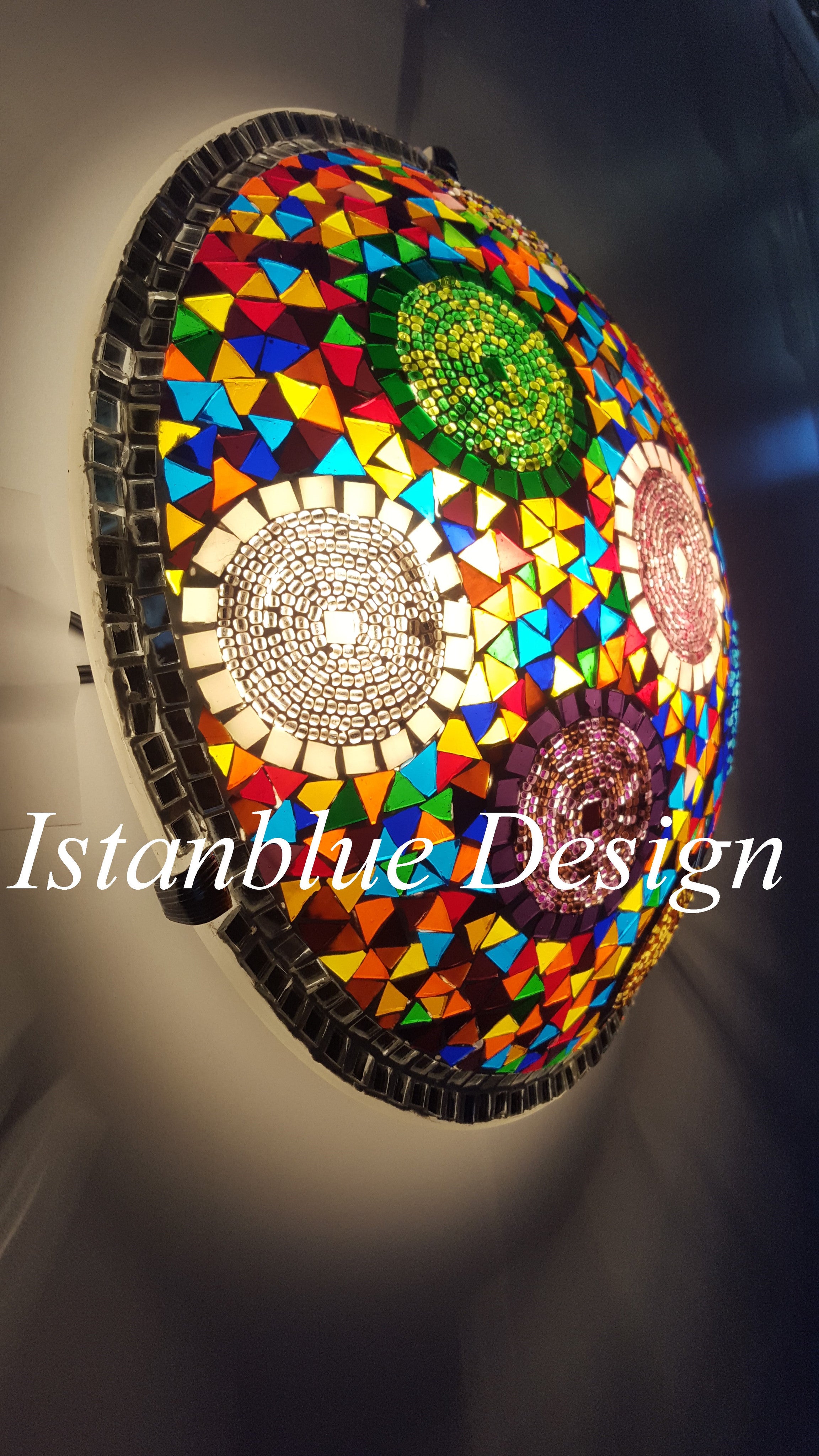 Turkish Mosaic  Wall Sconce Round Plofonyer