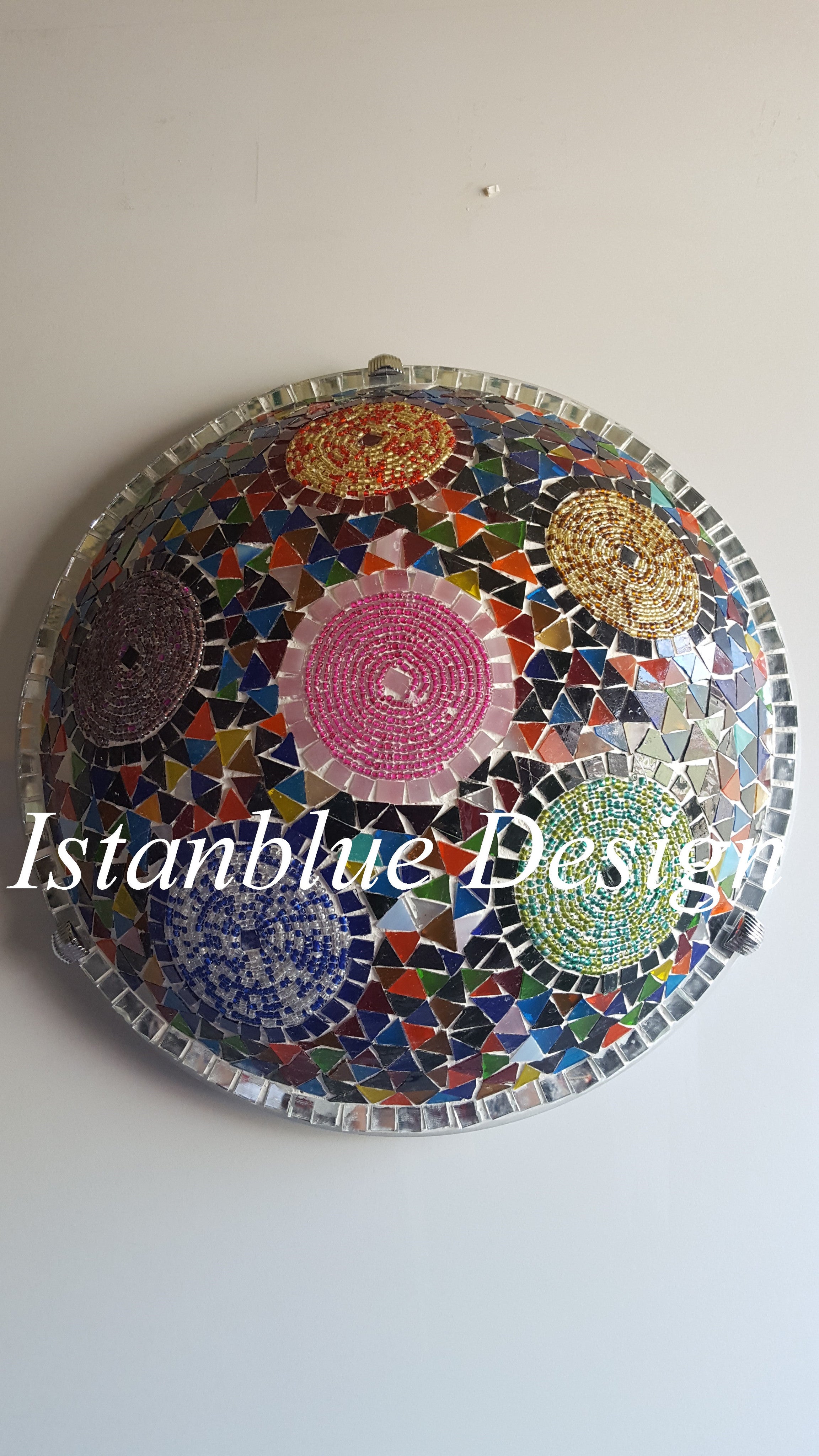 Turkish Mosaic  Wall Sconce Round Plofonyer