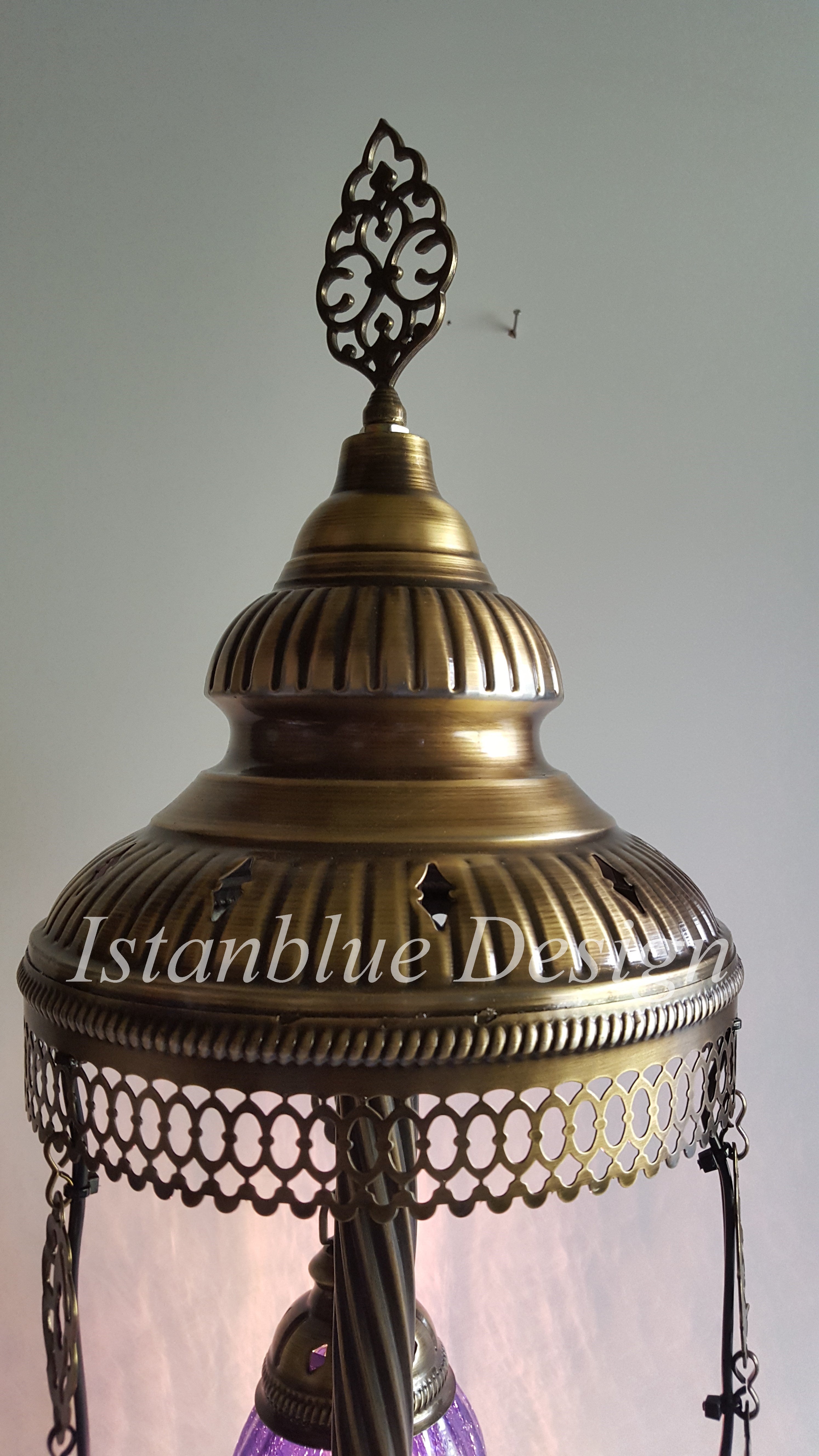 Turkish Handmade Mosaic 3 Globe Floor Lamp - kaleidoscope