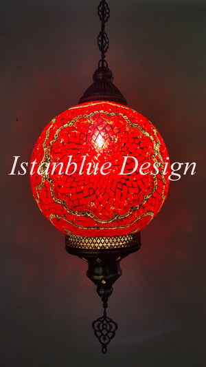 Large Turkish Moroccan Hanging Glass Mosaic Lamp Lighting