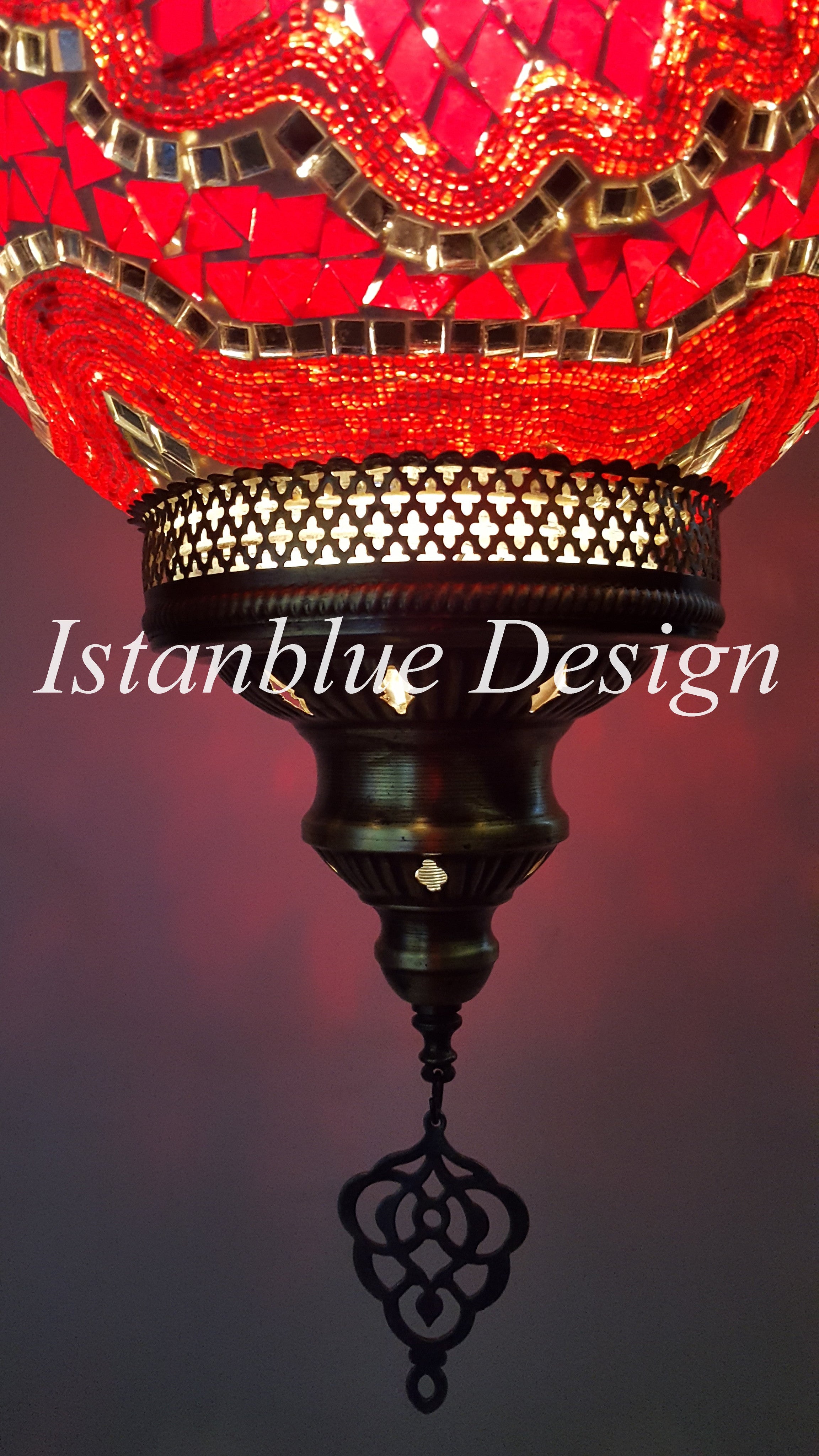 Large Turkish Moroccan Hanging Glass Mosaic Lamp Lighting
