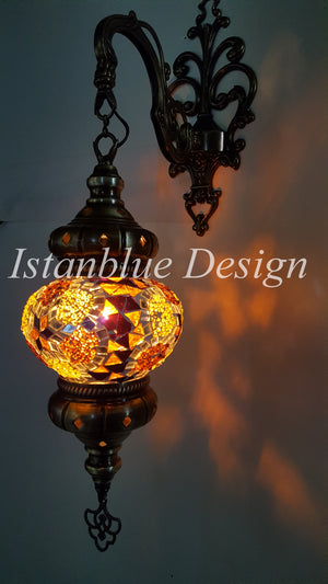Turkish Mosaic Wall Lamp Medium Size Wall Sconce Ottoman Frame