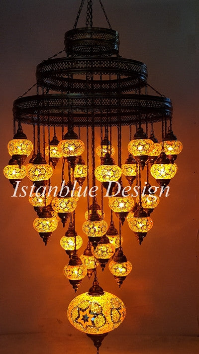Turkish Handmade Chandelier  35 Globe - The Topkapi