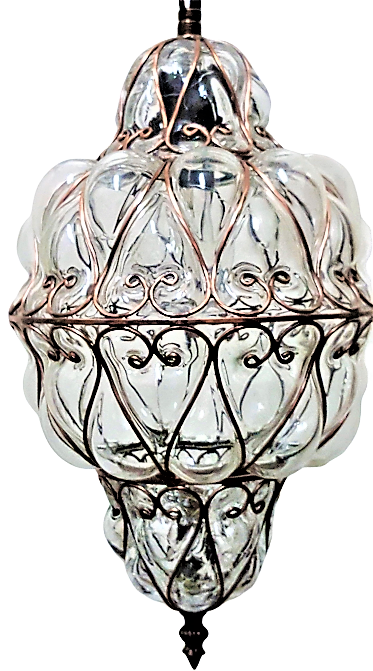 Filigree & Blown Glass Turkish Pendant - Sevgili