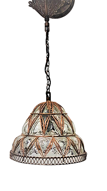 FILIGREE & BLOWN Glass Turkish Handmade Hanging Pendant Light