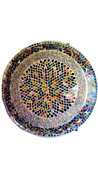 Turkish Mosaic 20 inch Large Wall Sconce Round