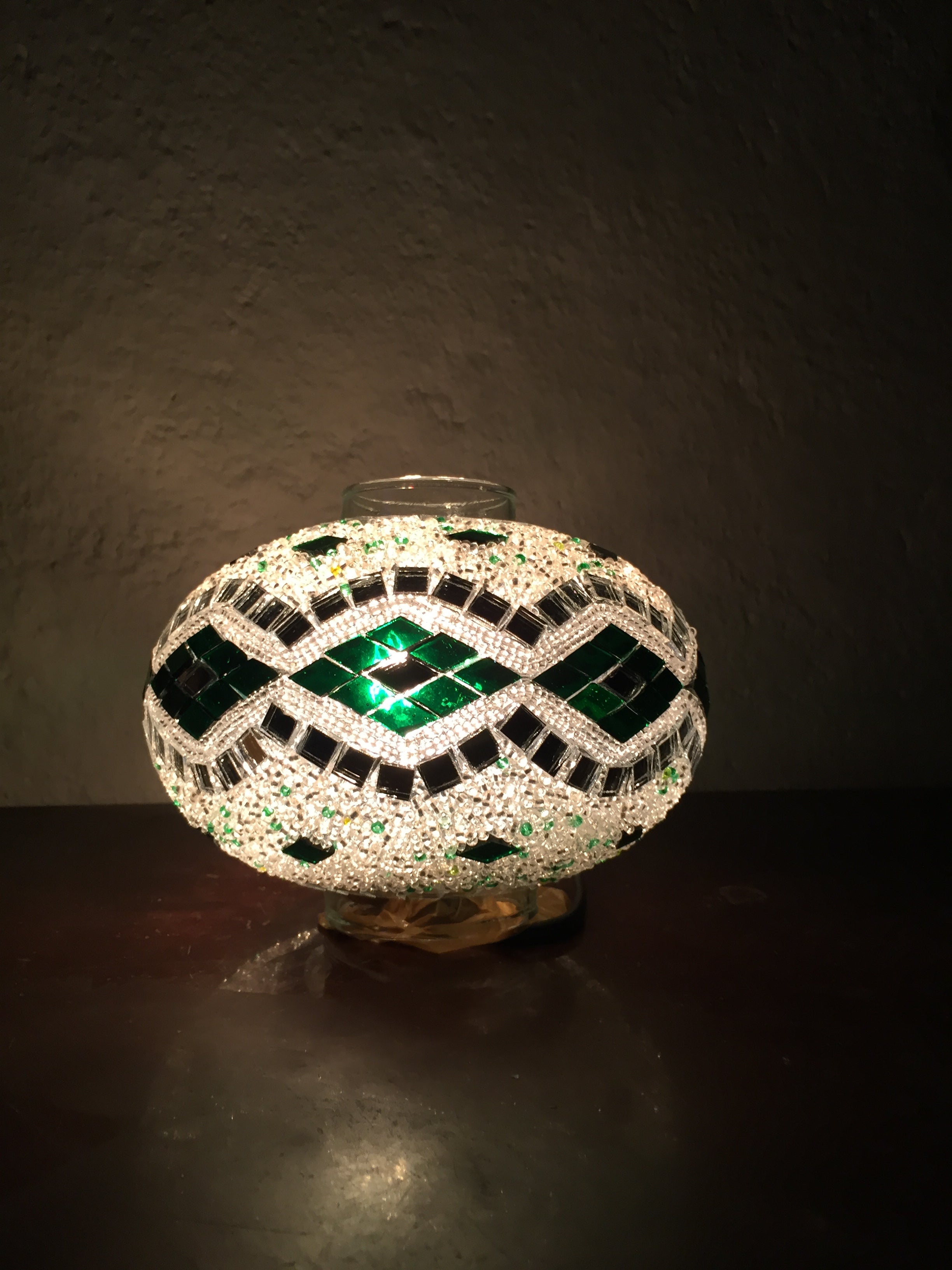 Turkish Handmade Mosaic 5 Globe Floor Lamp - Emerald